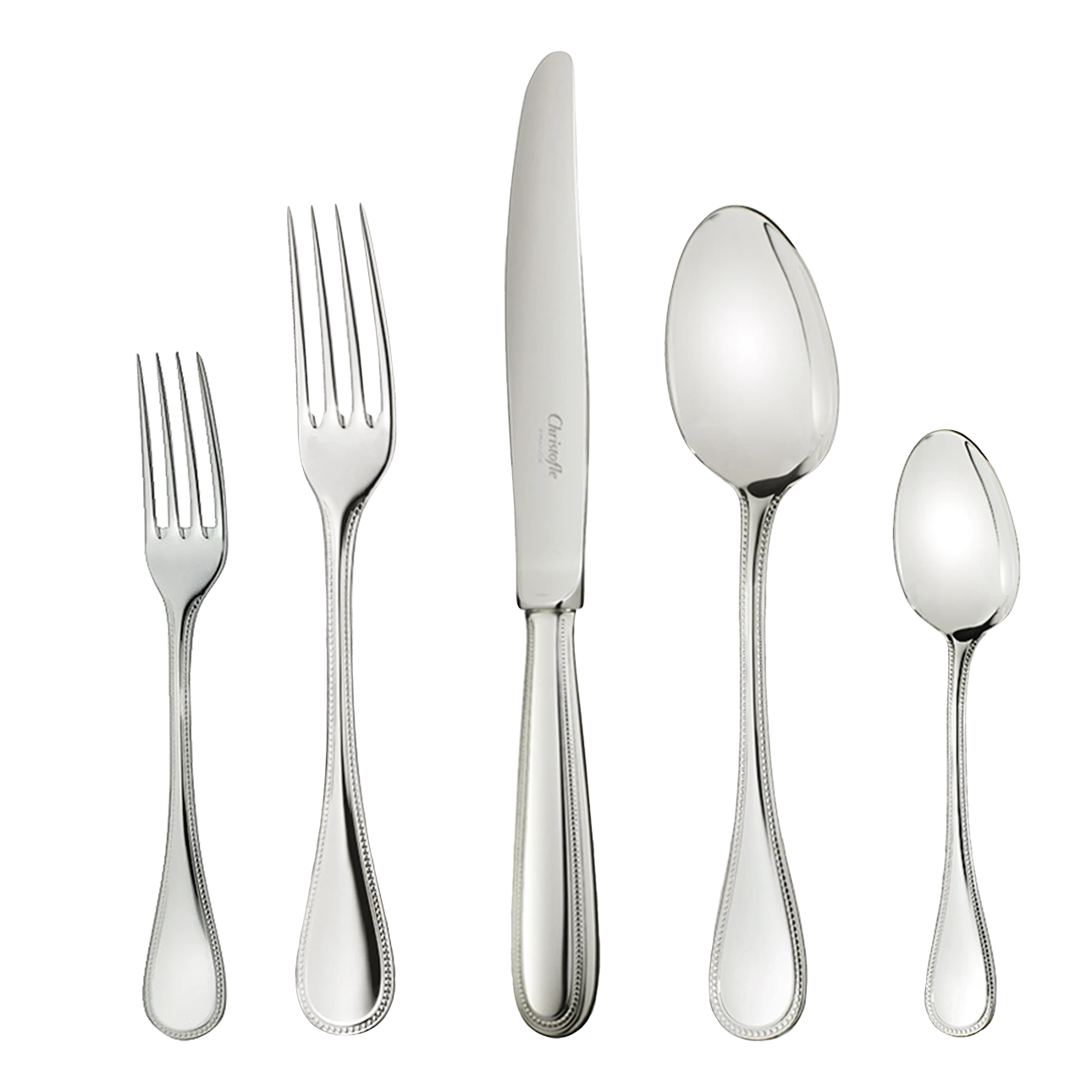 STEEL PERLES 110-Piece Stainless Steel Flatware Set with Chest
