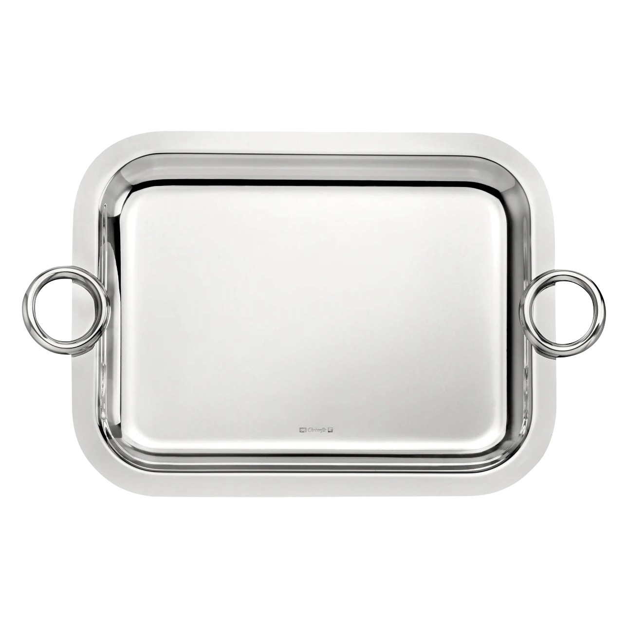 VERTIGO Silver-Plated Rectangular Tray with Handles - 26 x 20 cm
