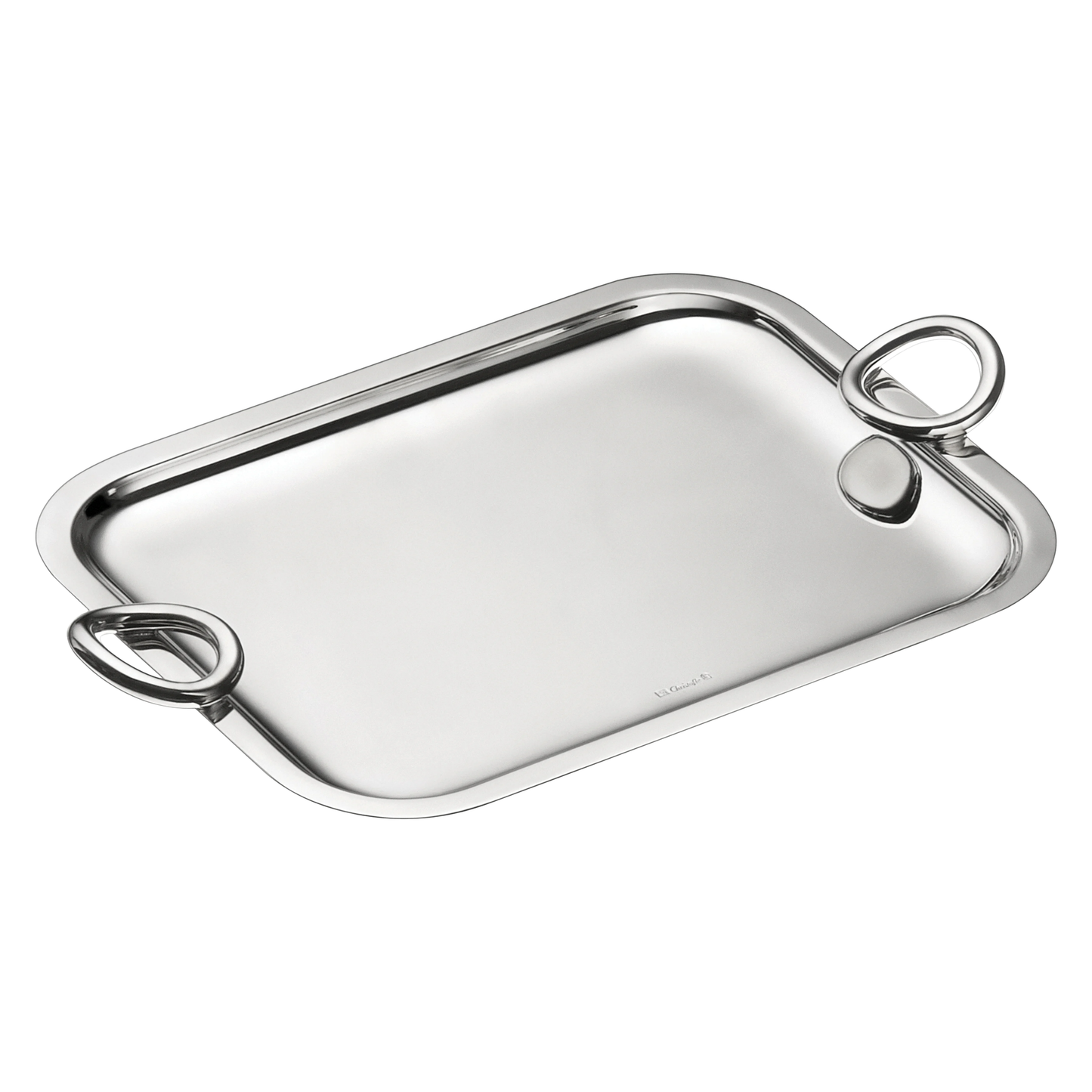 VERTIGO Silver-Plated Rectangular Tray with Handles - 26 x 20 cm
