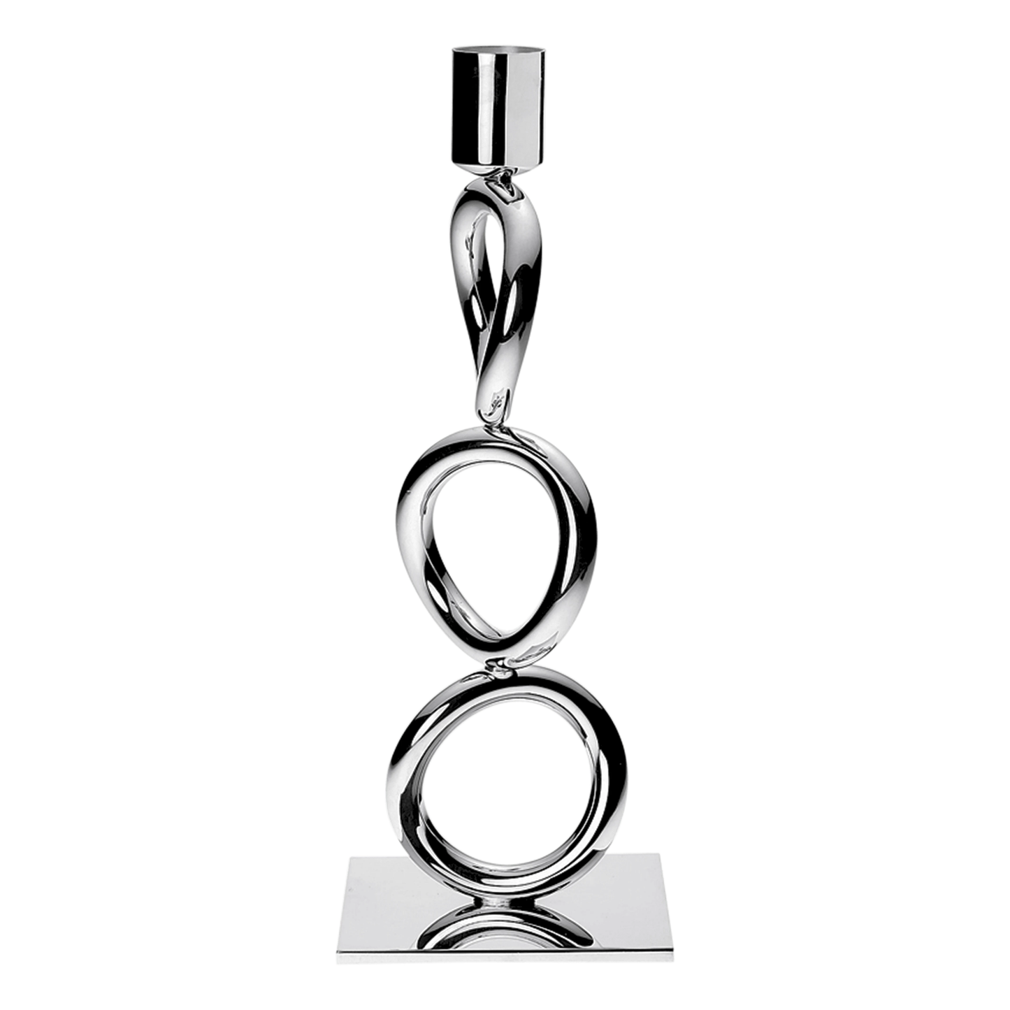 VERTIGO Silver-Plated Triple-Ring Candlestick
