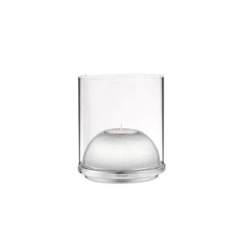 OH DE CHRISTOFLE Small Stainless Steel & Glass Hurricane