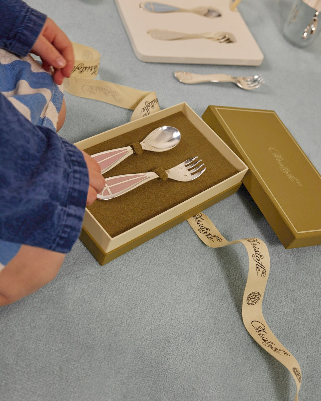 TALISMAN Baby Spoon & Fork Set - Rose Quartz