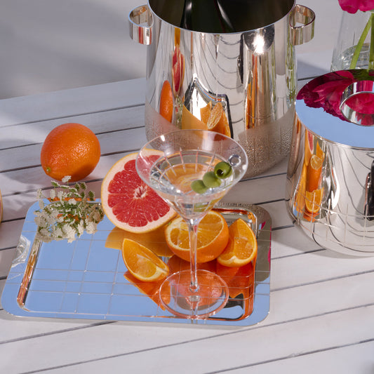 GRAPHIK Silver-Plated Tray - 22 x 16 cm