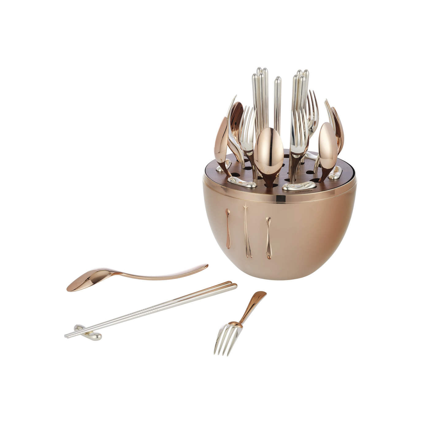 MOOD ASIA PRECIOUS 24-Piece Rose Gold Flatware Set for 6 people