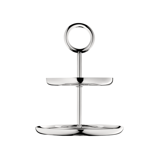 VERTIGO 2-Tier Silver-Plated Dessert Stand