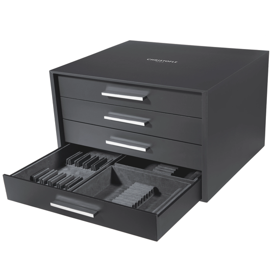 STEEL PERLES 110-Piece Stainless Steel Flatware Set with Chest Bakhache Lifestyle Australia