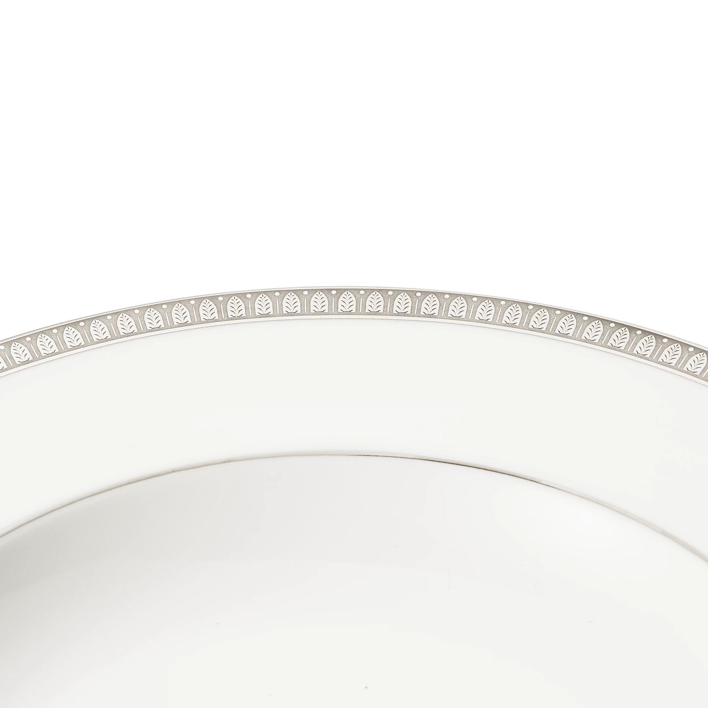 MALMAISON Porcelain Rimmed Soup Bowl Platinum Finish