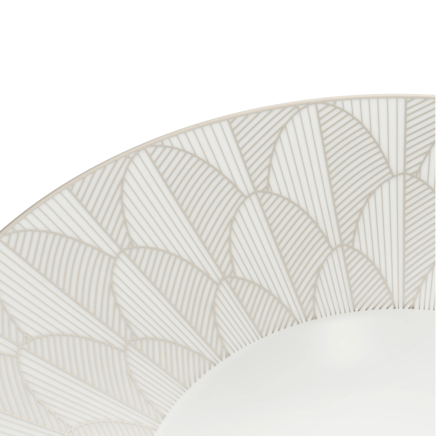 MALMAISON IMPÉRIALE Porcelain Large Rim Plate Platinum Finish