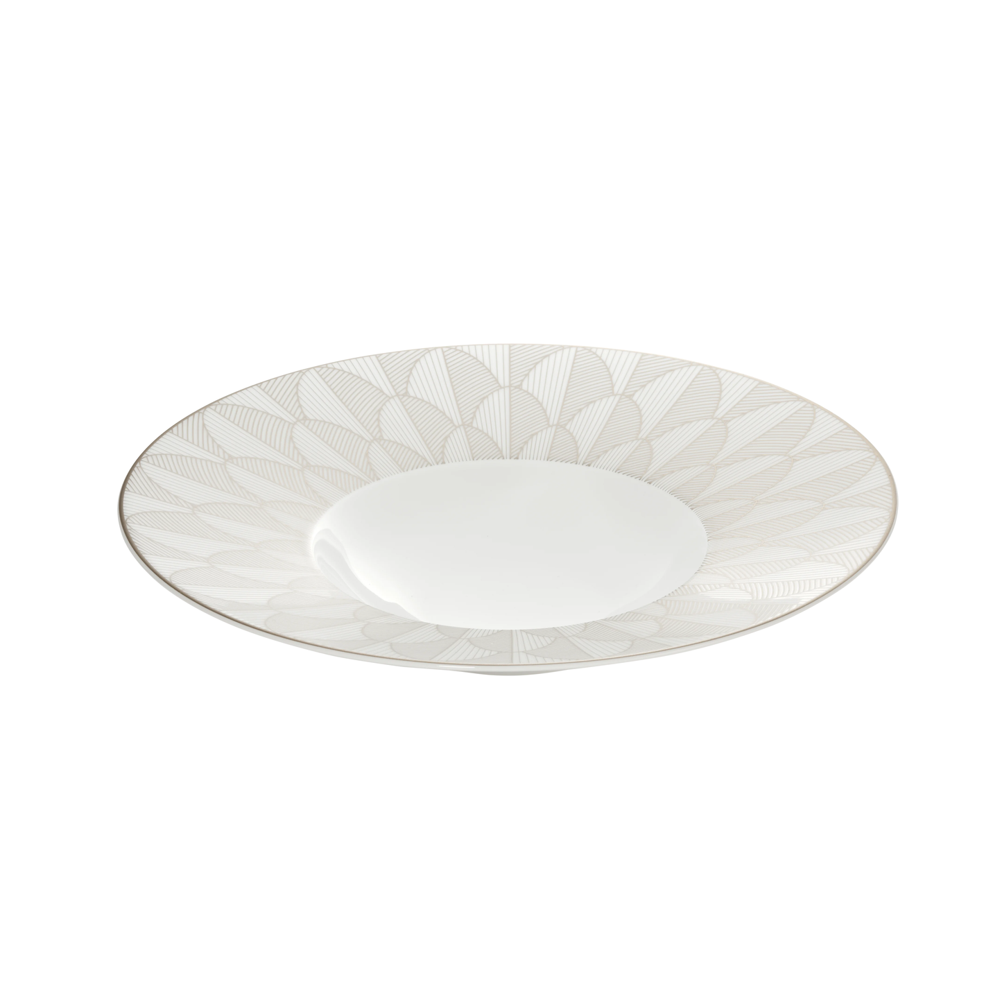MALMAISON IMPÉRIALE Porcelain Large Rim Plate Platinum Finish