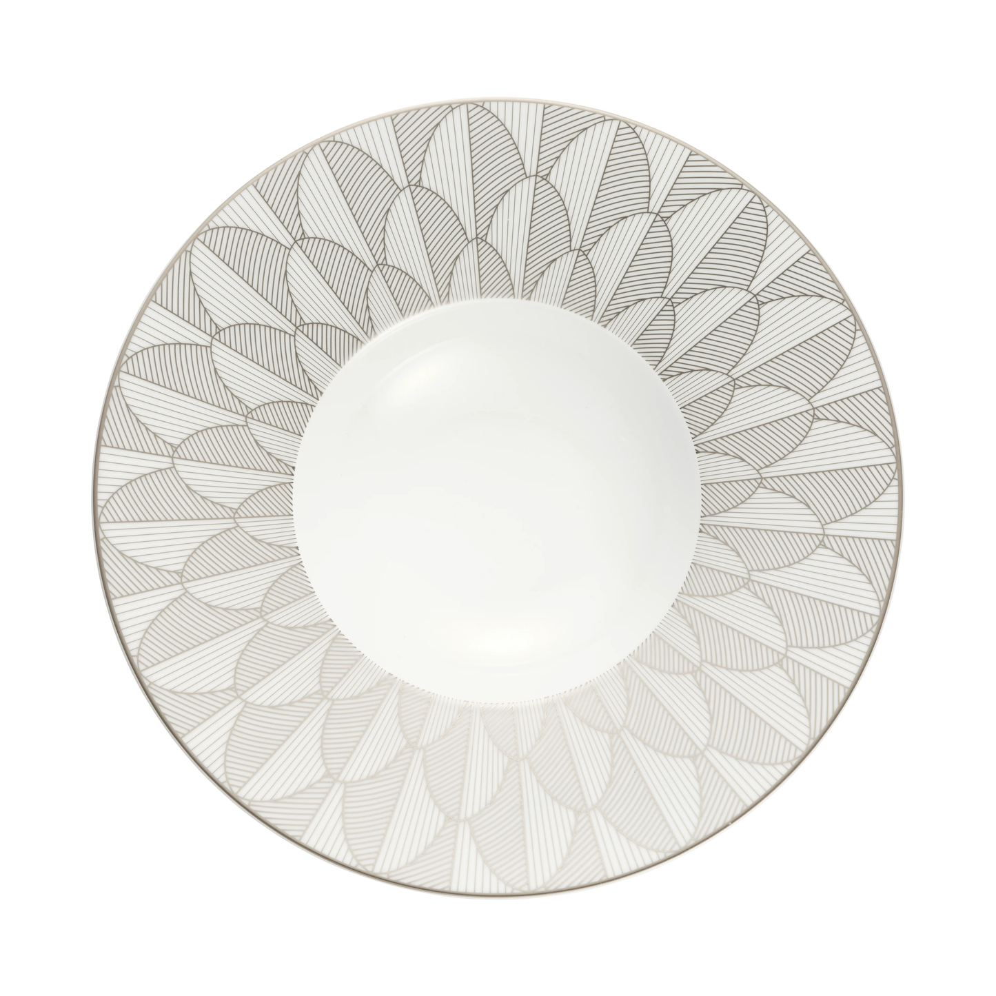 MALMAISON IMPÉRIALE Porcelain Large Rim Plate Platinum Finish