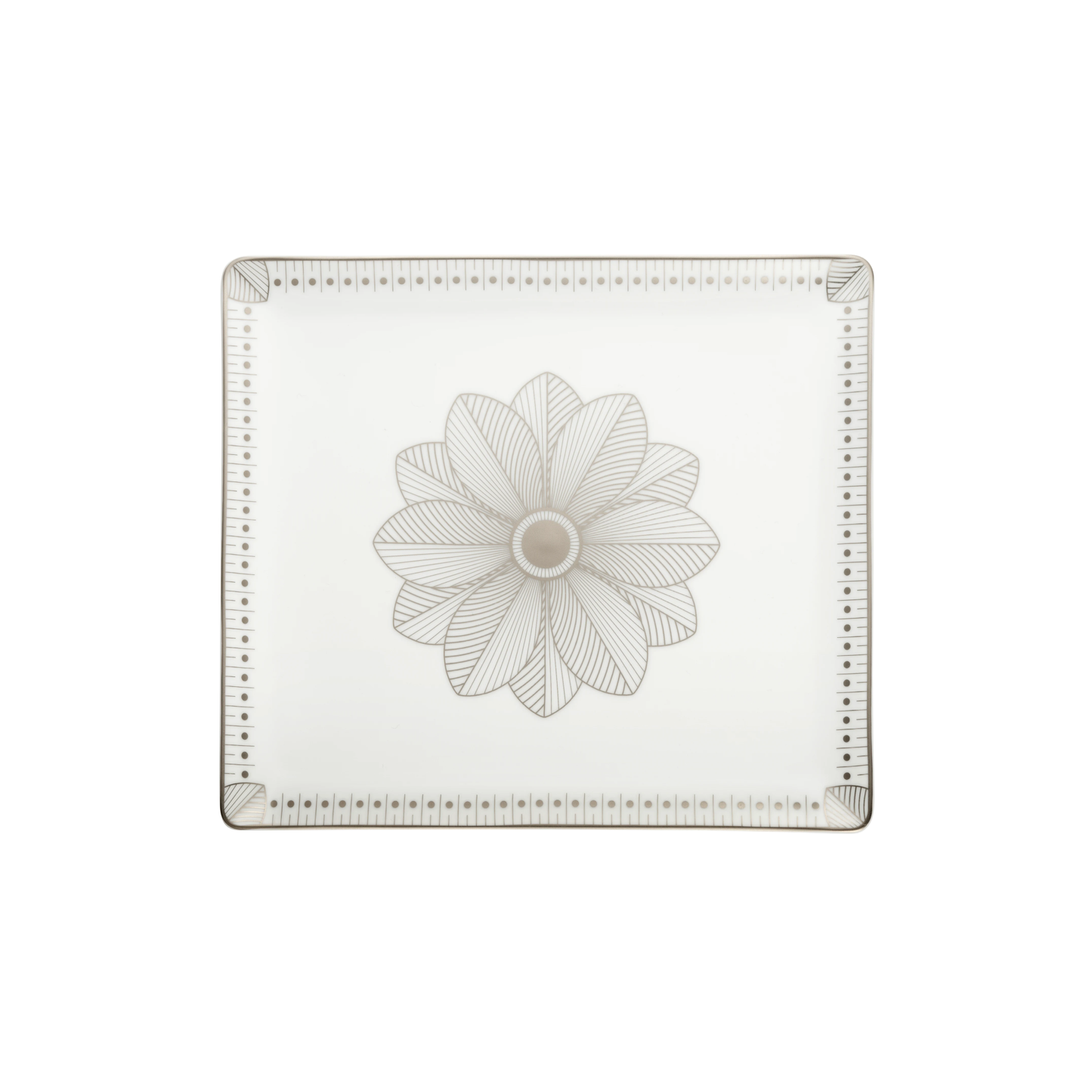MALMAISON IMPÉRIALE Rectangular Porcelain Tray Platinum Finish