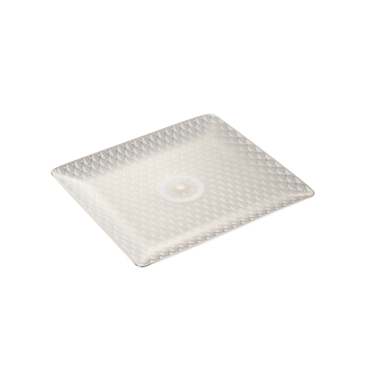 MALMAISON IMPÉRIALE Porcelain Rectangular Tray Platinum Finish Bakhache Lifestyle Australia