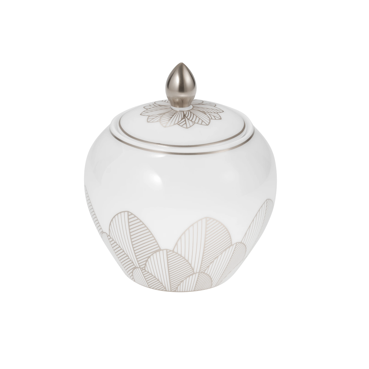 MALMAISON IMPÉRIALE Porcelain Covered Sugar Bowl 30cl Platinum Finish