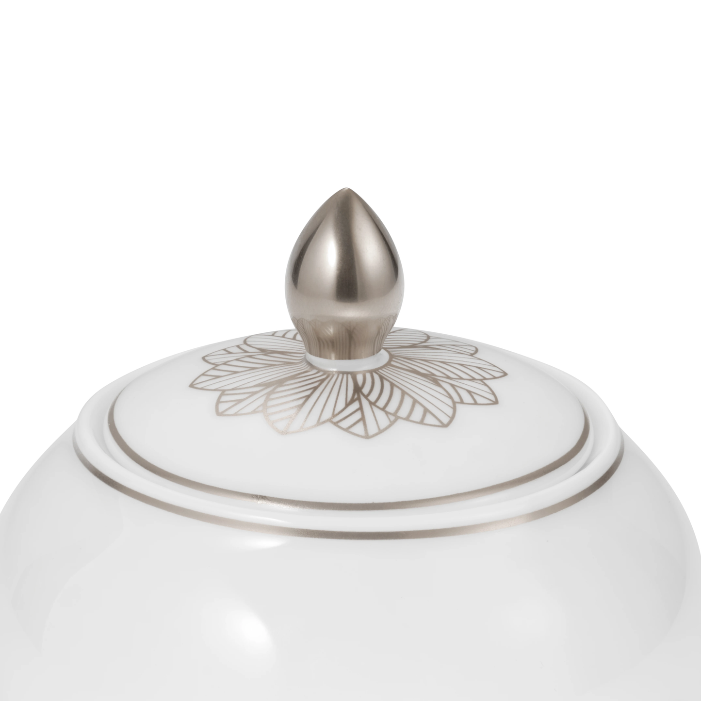 MALMAISON IMPÉRIALE Porcelain Covered Sugar Bowl 30cl Platinum Finish