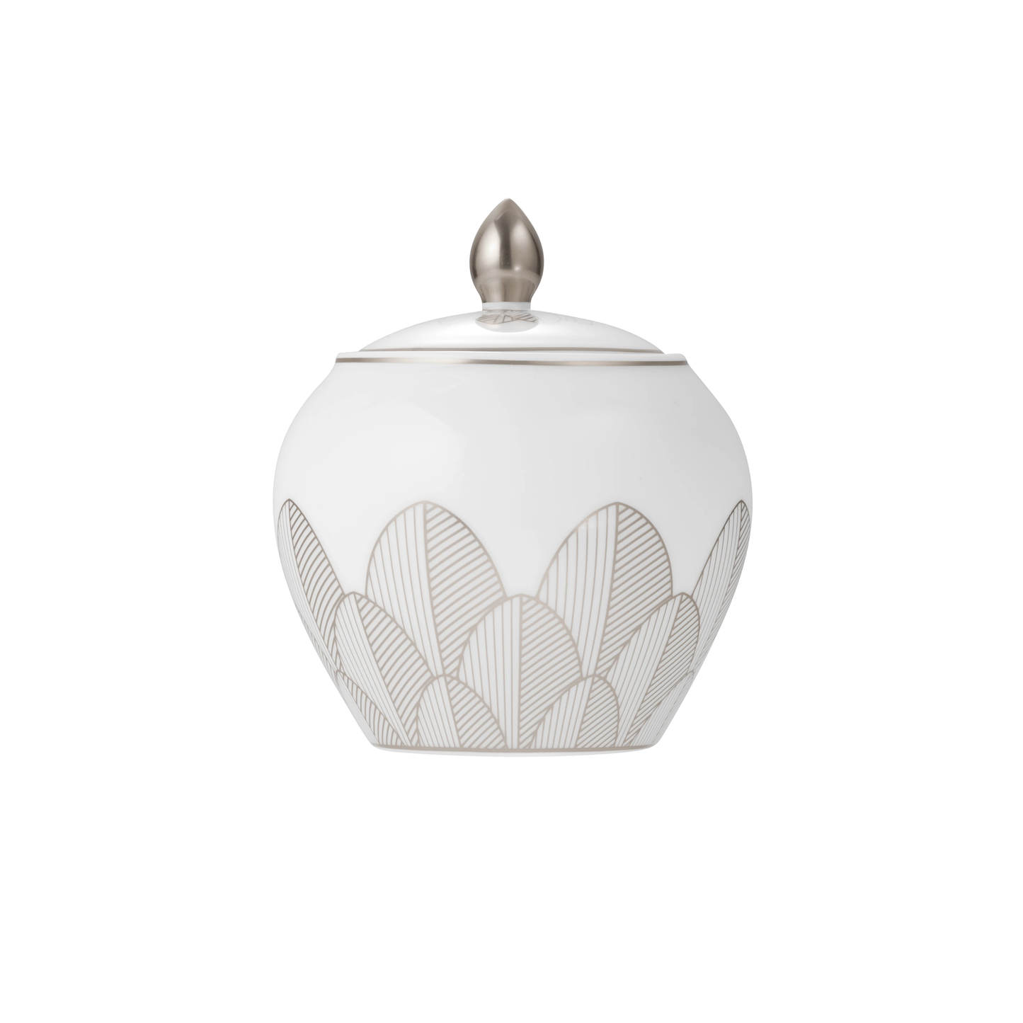 MALMAISON IMPÉRIALE Porcelain Covered Sugar Bowl 30cl Platinum Finish