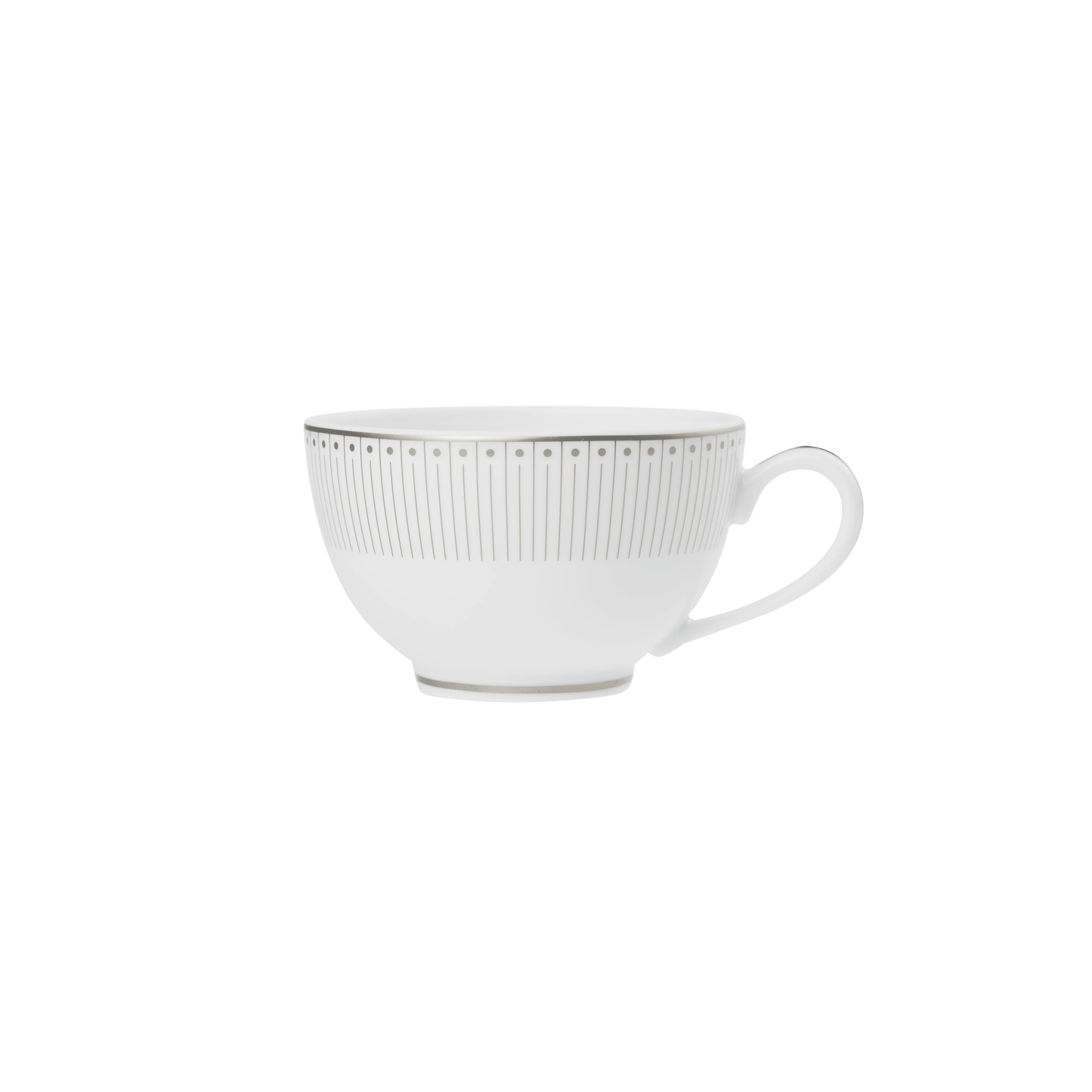 MALMAISON IMPÉRIALE Set of 2 Porcelain Tea Cup and Saucers Platinum Finish