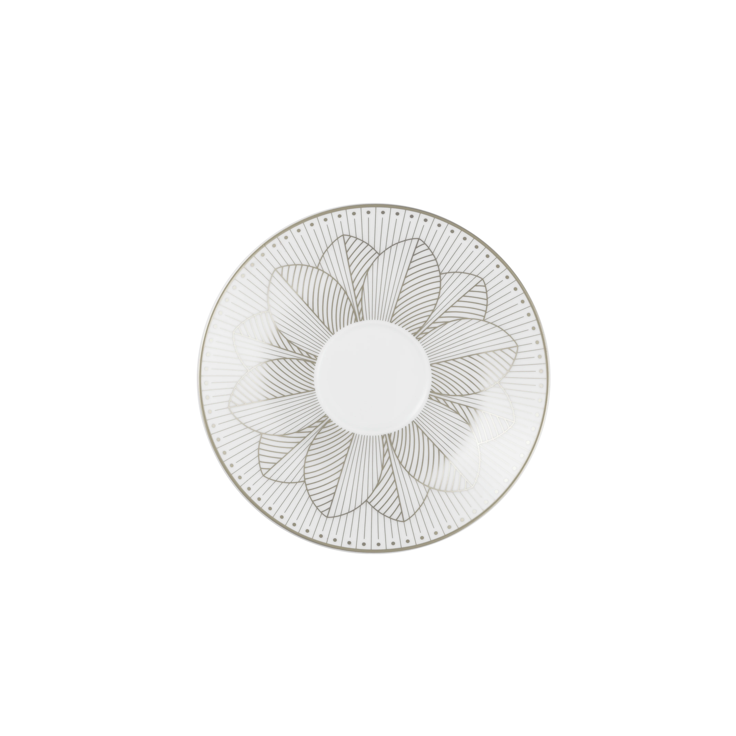 MALMAISON IMPÉRIALE Set of 2 Porcelain Tea Cup and Saucers Platinum Finish
