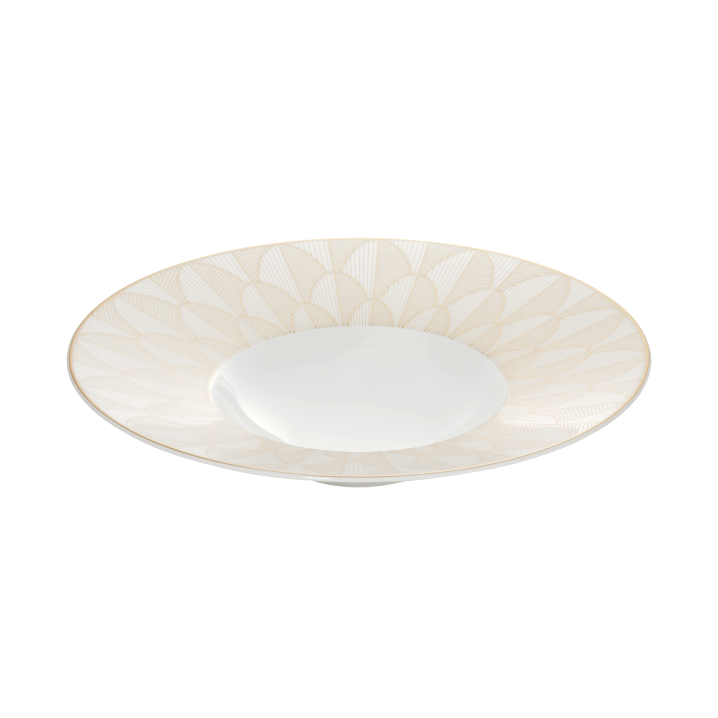 MALMAISON IMPÉRIALE Porcelain Large Rim Plate Gold Finish