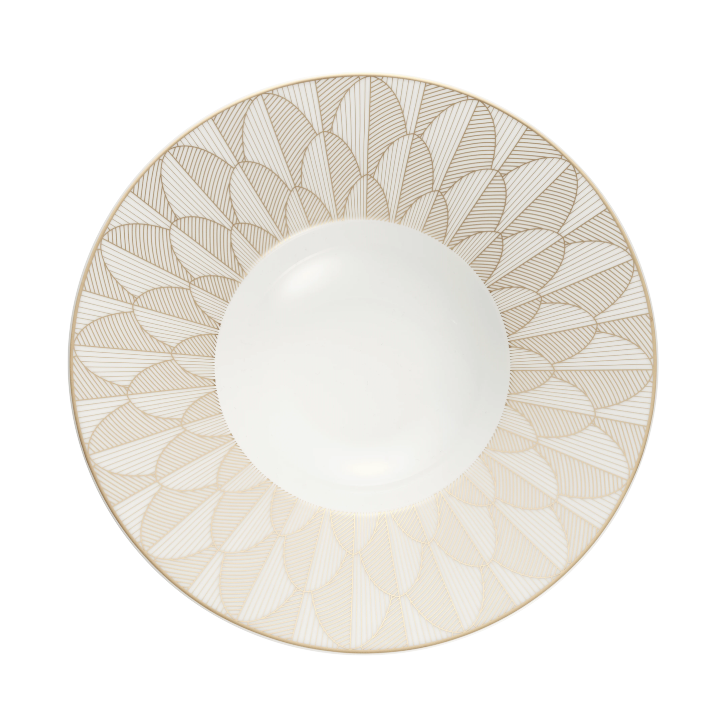 MALMAISON IMPÉRIALE Porcelain Large Rim Plate Gold Finish