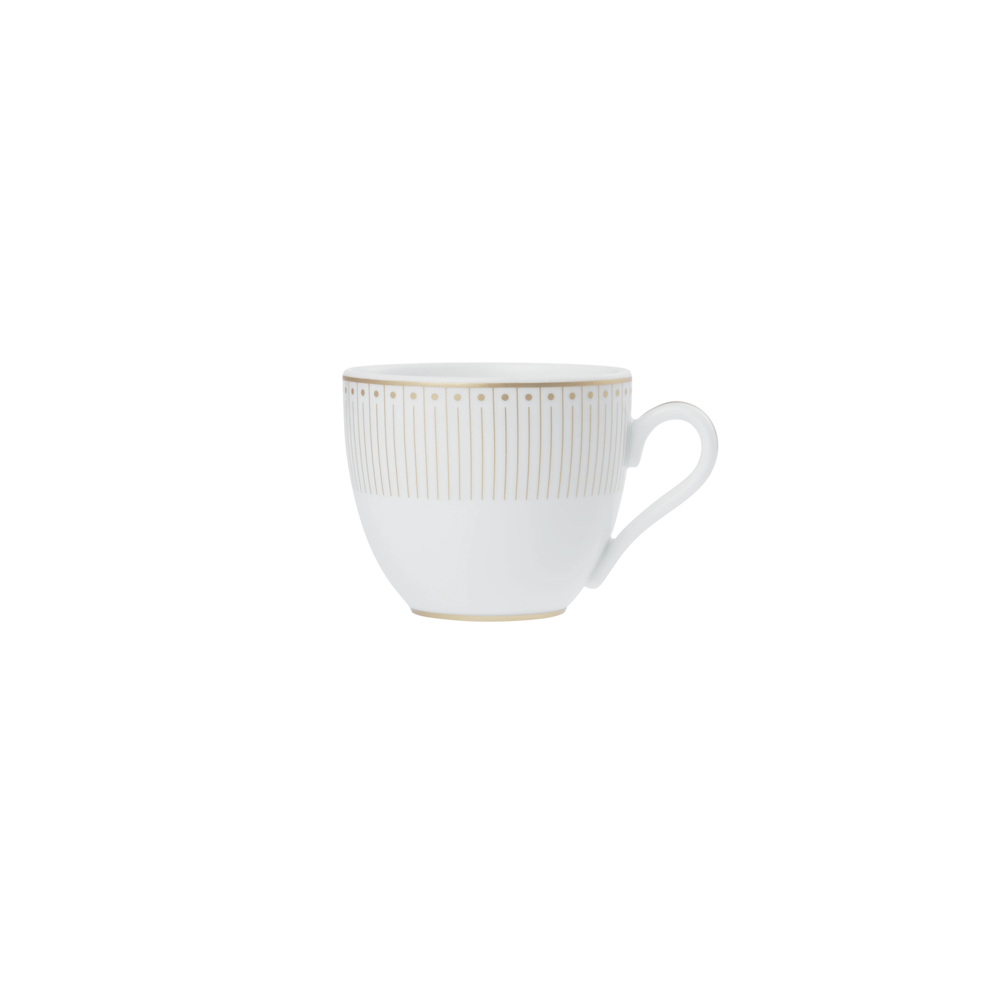 MALMAISON IMPERIALE Set of 2 Porcelain Coffee Cup and Saucers Gold Finish