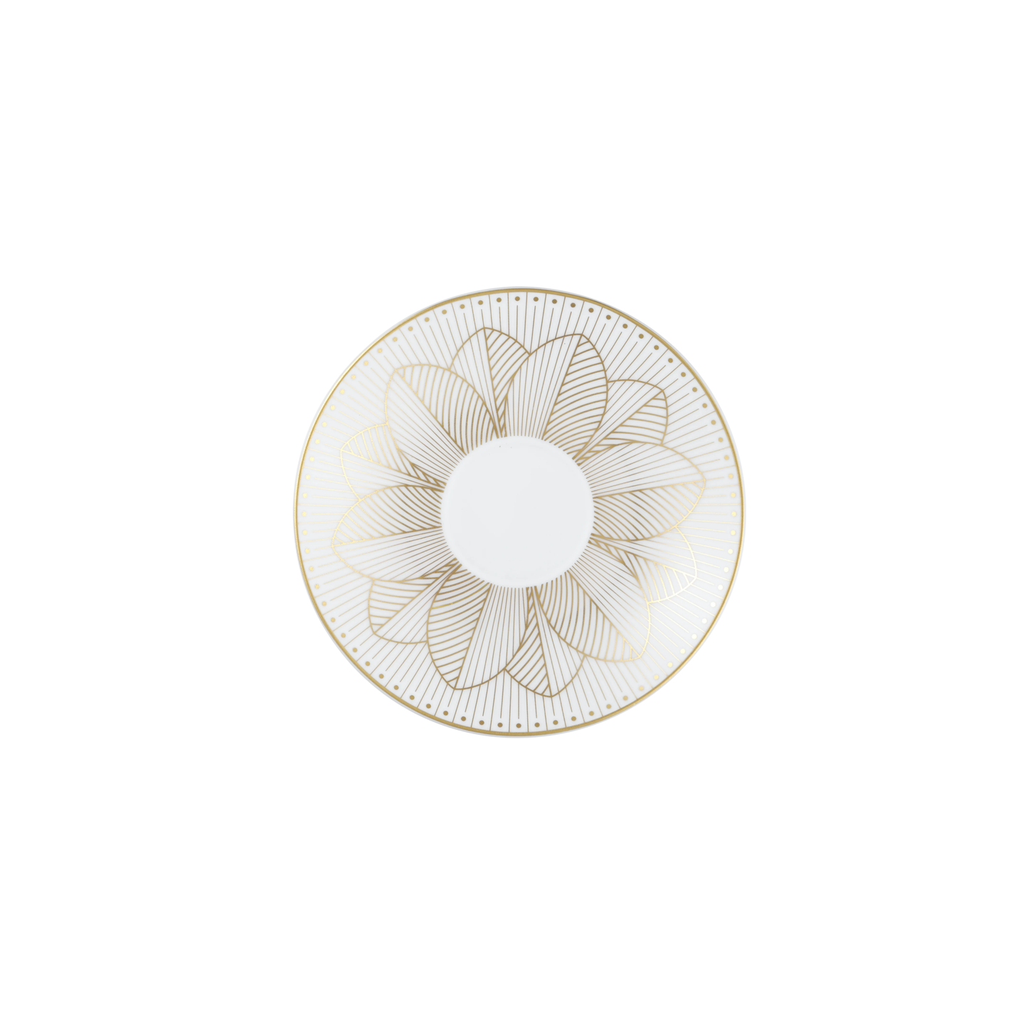 MALMAISON IMPERIALE Set of 2 Porcelain Coffee Cup and Saucers Gold Finish