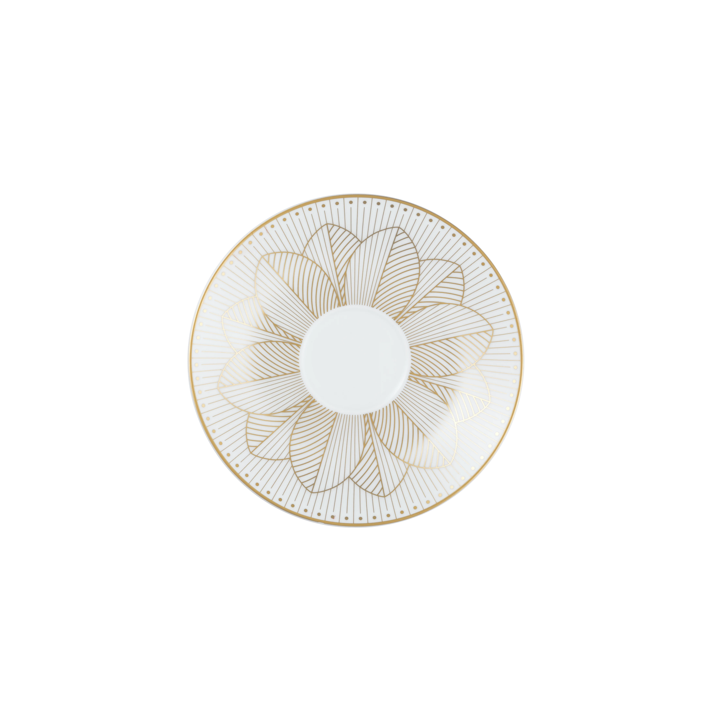 MALMAISON IMPERIALE Set of 2 Porcelain Tea Cup and Saucers Gold Finish