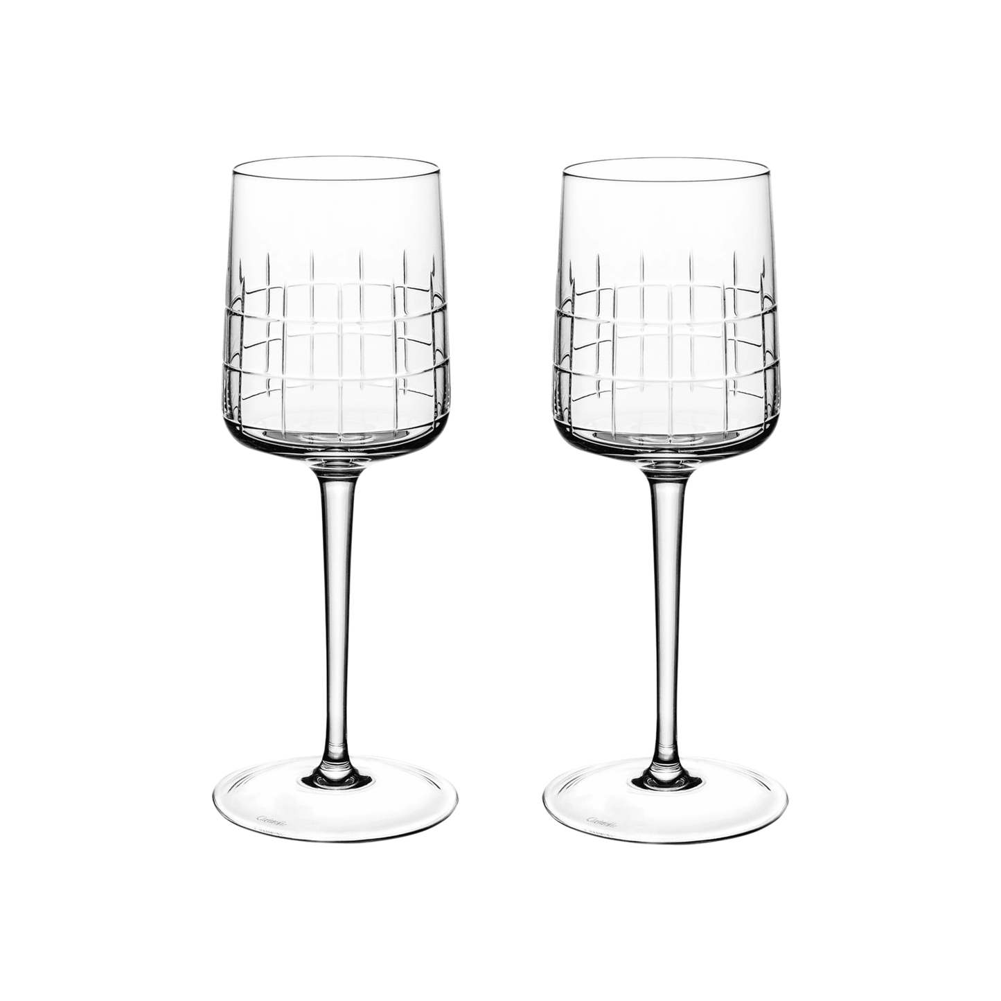 GRAPHIK Set of 2 Crystal Water Glasses