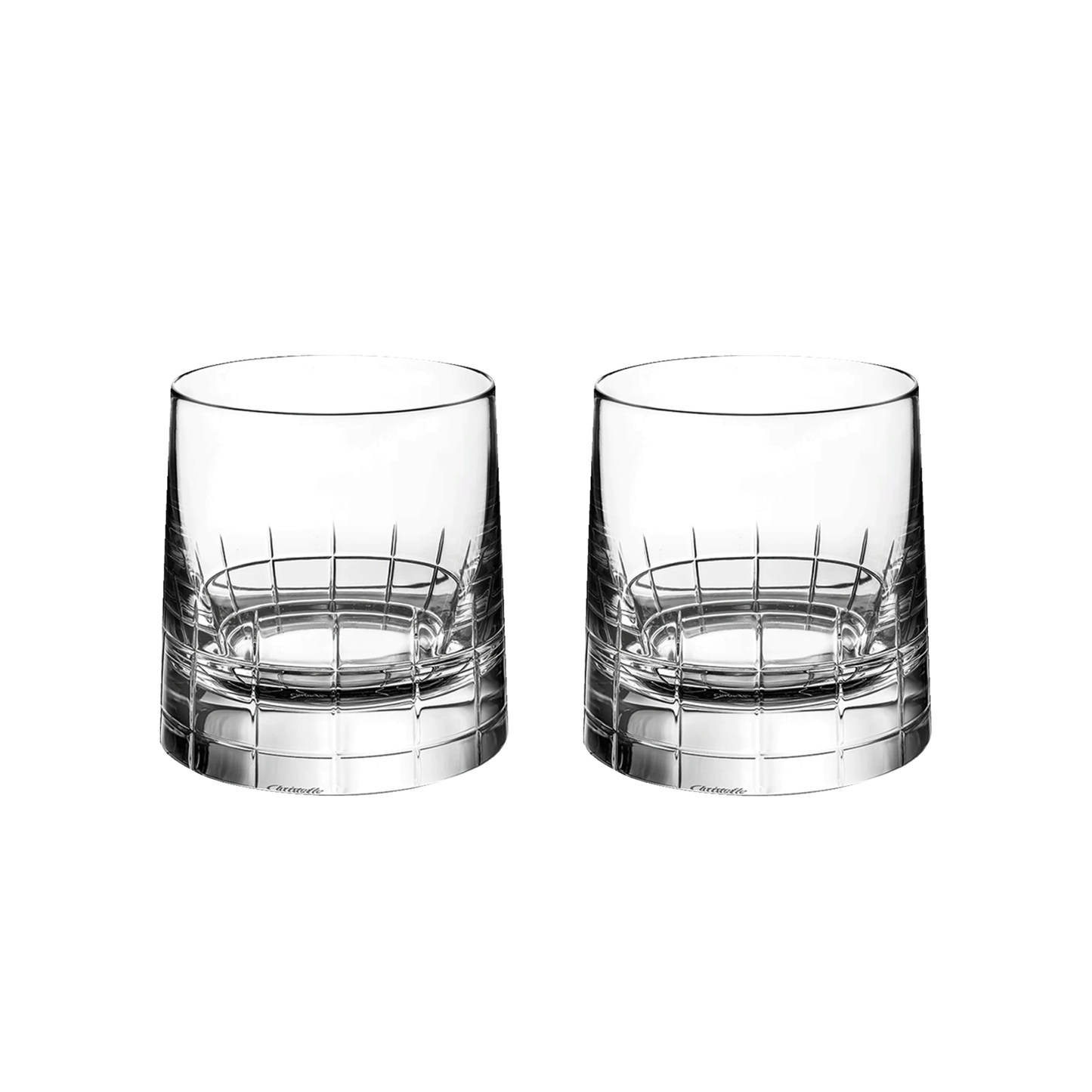 GRAPHIK Set of 2 Crystal Old Fashioned Glasses