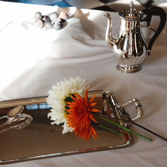 MALMAISON Silver Plated Rectangular Tray with Handles 49 x 39 cm Bakhache Lifestyle Australia