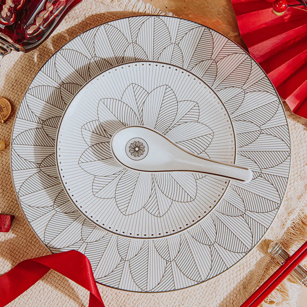 MALMAISON IMPÉRIALE Porcelain Chinese Spoon Platinum Finish