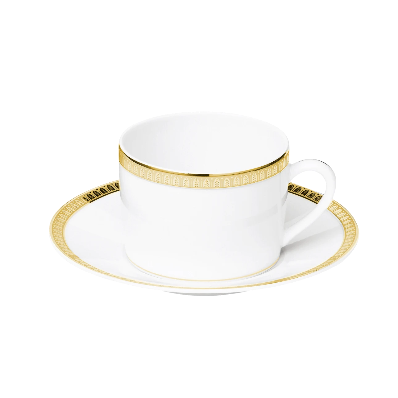 MALMAISON Porcelain Tea Cup and Saucer Gold Finish