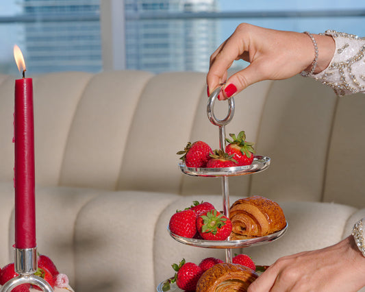 VERTIGO 3-Tier Silver-Plated Pastry Stand