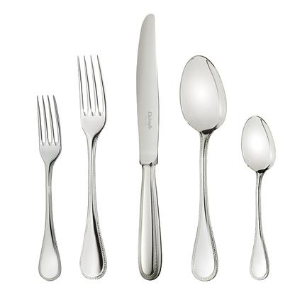 STEEL PERLES 110-Piece Stainless Steel Flatware Set with Chest