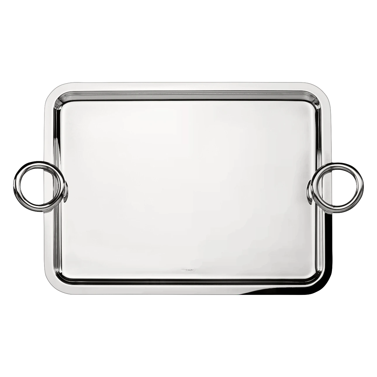 VERTIGO Silver-Plated Rectangular Tray with 2 Handles - 43 x 31 cm