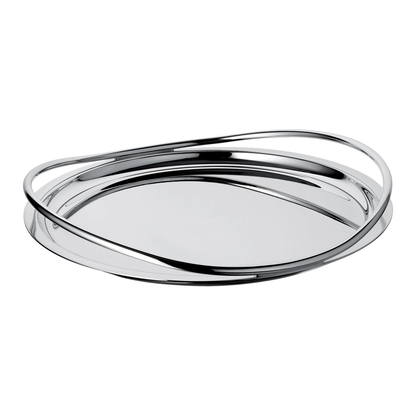 VERTIGO Silver-Plated Round Serving Tray - 39 cm