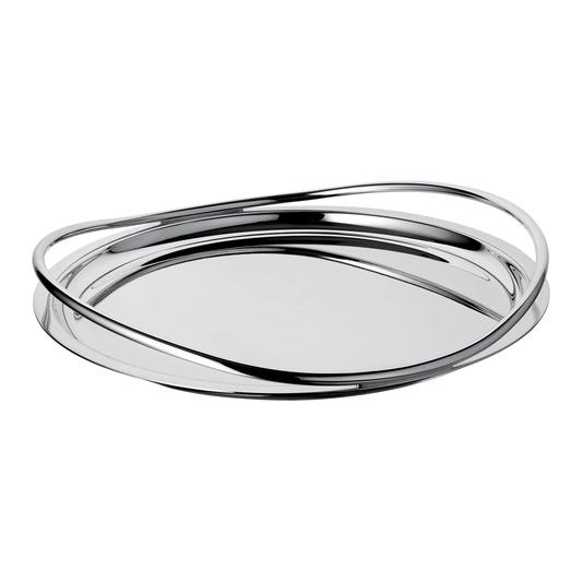 VERTIGO Silver-Plated Round Serving Tray - 39 cm Bakhache Lifestyle Australia