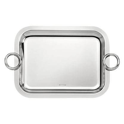 VERTIGO Silver-Plated Rectangular Tray with Handles - 26 x 20 cm