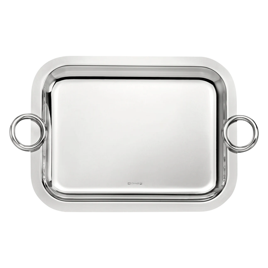 VERTIGO Silver-Plated Rectangular Tray with Handles - 26 x 20 cm Bakhache Lifestyle Australia