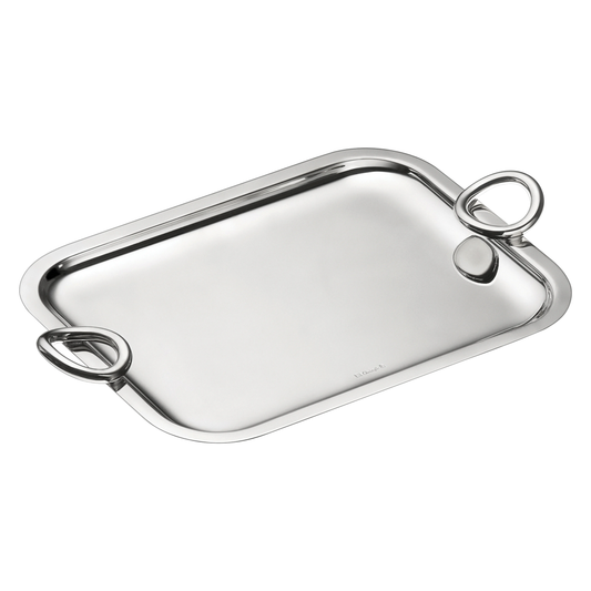 VERTIGO Silver-Plated Rectangular Tray with Handles - 26 x 20 cm Bakhache Lifestyle Australia