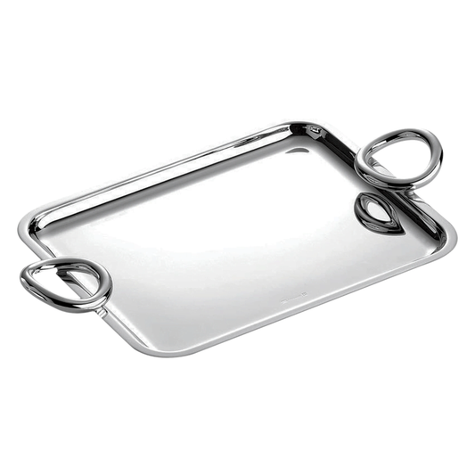 VERTIGO Silver-Plated Rectangular Tray with Handles - 20 x 16 cm Bakhache Lifestyle Australia