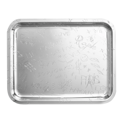 GRAFFITI Silver-Plated Rectangular Tray - 36 x 28 cm