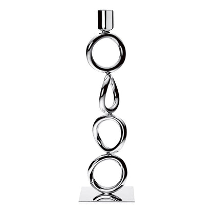 VERTIGO Silver-Plated Four-Ring Candlestick