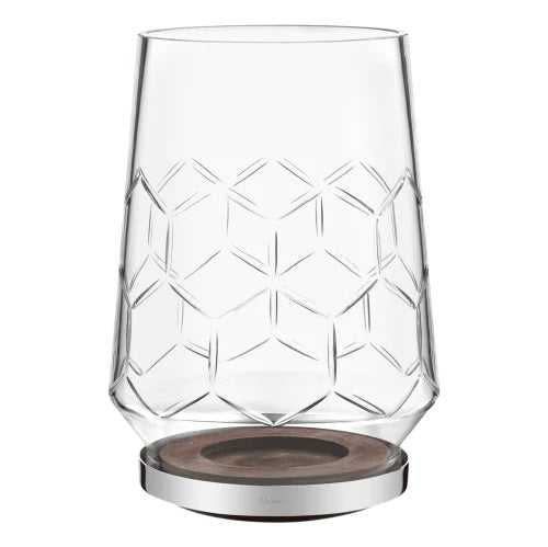 MADISON 6 Glass, Wood And Silver-Plated Hurricane Bakhache Lifestyle Australia