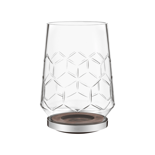 MADISON 6 Glass, Wood And Silver-Plated Hurricane Bakhache Lifestyle Australia