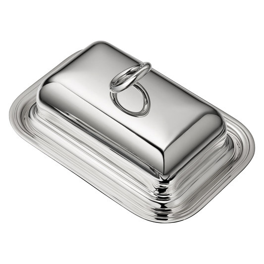 VERTIGO Silver-Plated Butter Dish with Lid Bakhache Lifestyle Australia