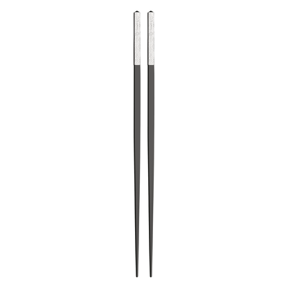 JARDIN D'EDEN  Silver-Plated Black Japanese Chopsticks with Case
