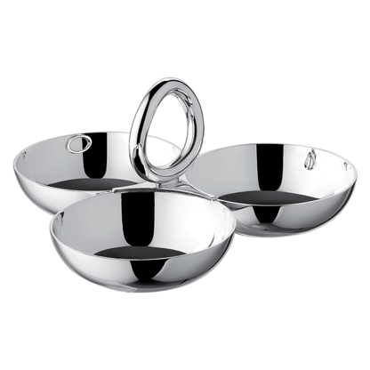 VERTIGO 3-Tier Silver-Plated Three Part Server Large