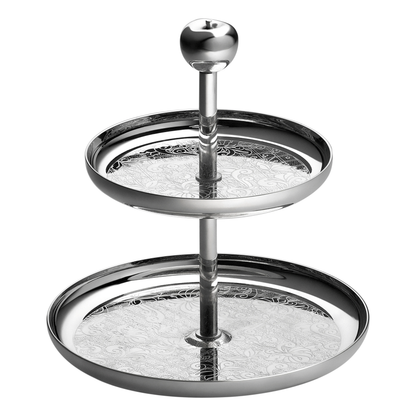 JARDIN D'EDEN 2-Tier Silver-Plated Dessert Stand