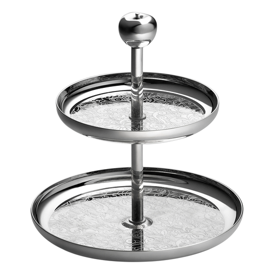 JARDIN D'EDEN 2-Tier Silver-Plated Dessert Stand Bakhache Lifestyle Australia