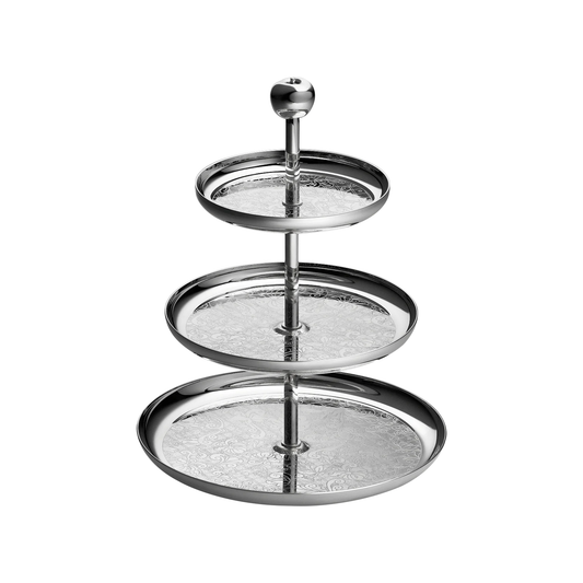 JARDIN D'EDEN 3-Tier Silver-Plated Dessert Stand Bakhache Lifestyle Australia